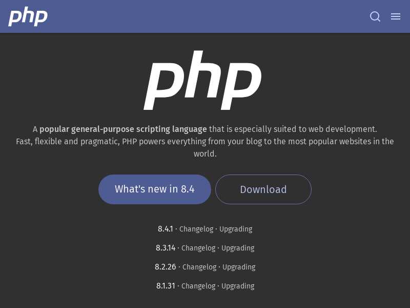 php.net last screenshot